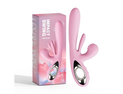 Wibrator króliczek różowy Bliss Bunny z uderzeniami silikonowy USB - 2