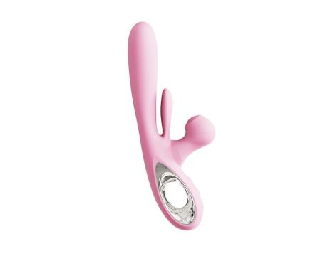 Wibrator króliczek różowy Bliss Bunny z uderzeniami silikonowy USB