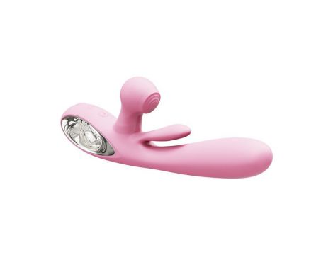 Wibrator króliczek różowy Bliss Bunny z uderzeniami silikonowy USB - 3
