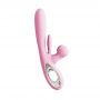 Wibrator króliczek różowy Bliss Bunny z uderzeniami silikonowy USB - 2