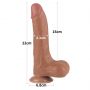 Dildo z przesuwającą się skórą Lovetoy brązowe 8.5 cala - 3