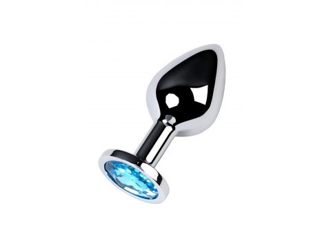 Srebrny korek analny z turkusowym kamieniem Metal by TOYFA 8cm - 2