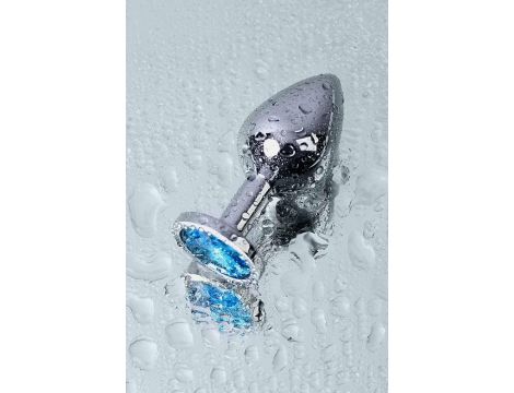 Srebrny korek analny z turkusowym kamieniem Metal by TOYFA 8cm - 10