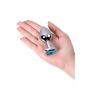 Srebrny korek analny z turkusowym kamieniem Metal by TOYFA 8cm - 7