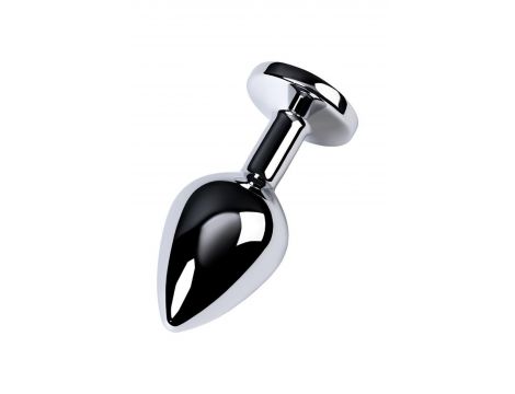 Srebrny korek analny TOYFA Metal z ametystowym kamieniem 8cm - 3