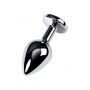 Srebrny korek analny TOYFA Metal z ametystowym kamieniem 8cm - 4