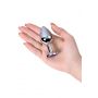 Srebrny korek analny TOYFA Metal z ametystowym kamieniem 8cm - 5