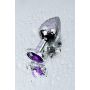 Srebrny korek analny TOYFA Metal z ametystowym kamieniem 8cm - 11