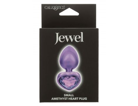 Mały korek analny z kryształowym sercem Calexotics fioletowy 6cm - 2