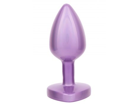 Mały korek analny z kryształowym sercem Calexotics fioletowy 6cm - 5