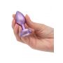 Mały korek analny z kryształowym sercem Calexotics fioletowy 6cm - 5