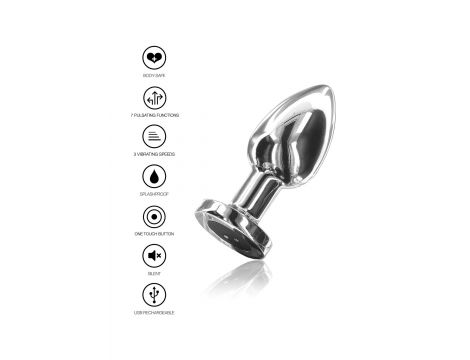 Korek analny wibrujący ToyJoy stalowy srebrny USB - 4