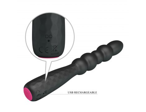 Wibrujący korek analny elastyczny Mr Play 12 funkcji USB - 4