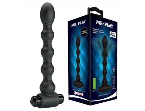Wibrujący korek analny Mr Play silikonowy 10 funkcji 18 cm