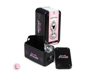 CLEAR CRYSTAL JEWELLED METAL BUTT PLUG L