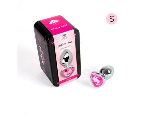 PINK HEART METAL BUTT PLUG S