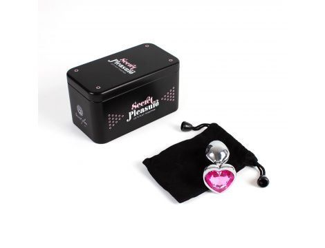 PINK HEART METAL BUTT PLUG S - 2