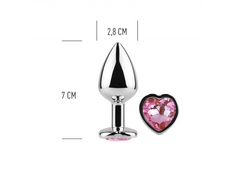PINK HEART METAL BUTT PLUG S - 4