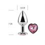 PINK HEART METAL BUTT PLUG S - 5