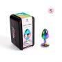 Tęczowy metalowy korek analny Secret Play 7 cm - 2