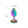 Tęczowy metalowy korek analny Secret Play 7 cm - 5
