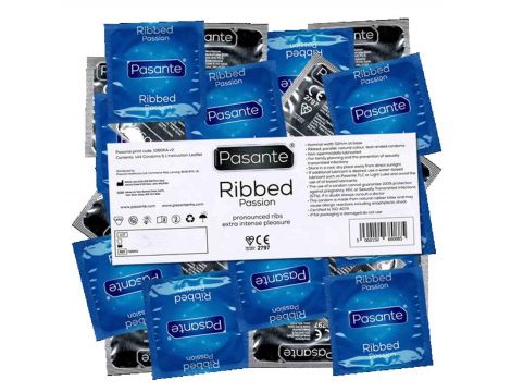 Prezerwatywy prążkowane Pasante Ribbed Passion 144 szt - 2