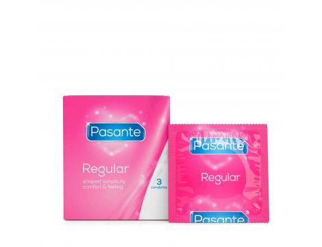 Prezerwatywy Pasante Regular naturalne 19 cm 3 sztuki - 2