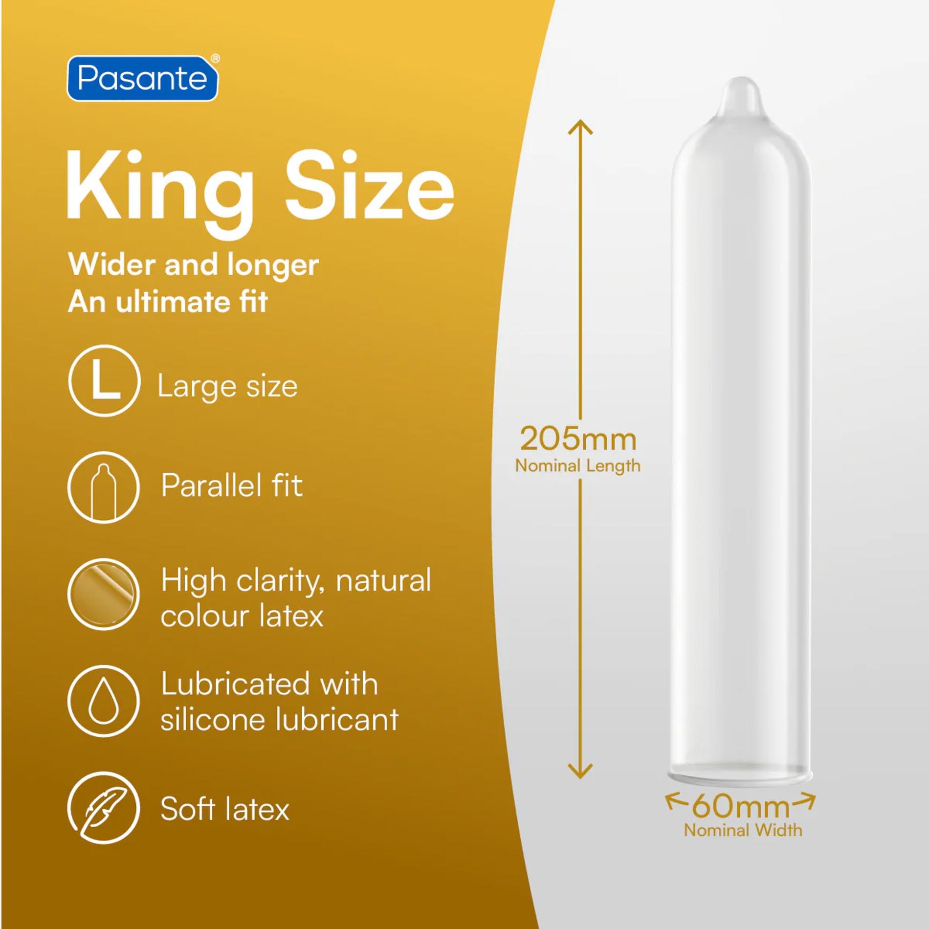 Pasante King Size Condoms 3 Pcs