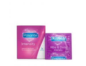 Prezerwatywy Pasante Ribs Dots Intensity 3 szt