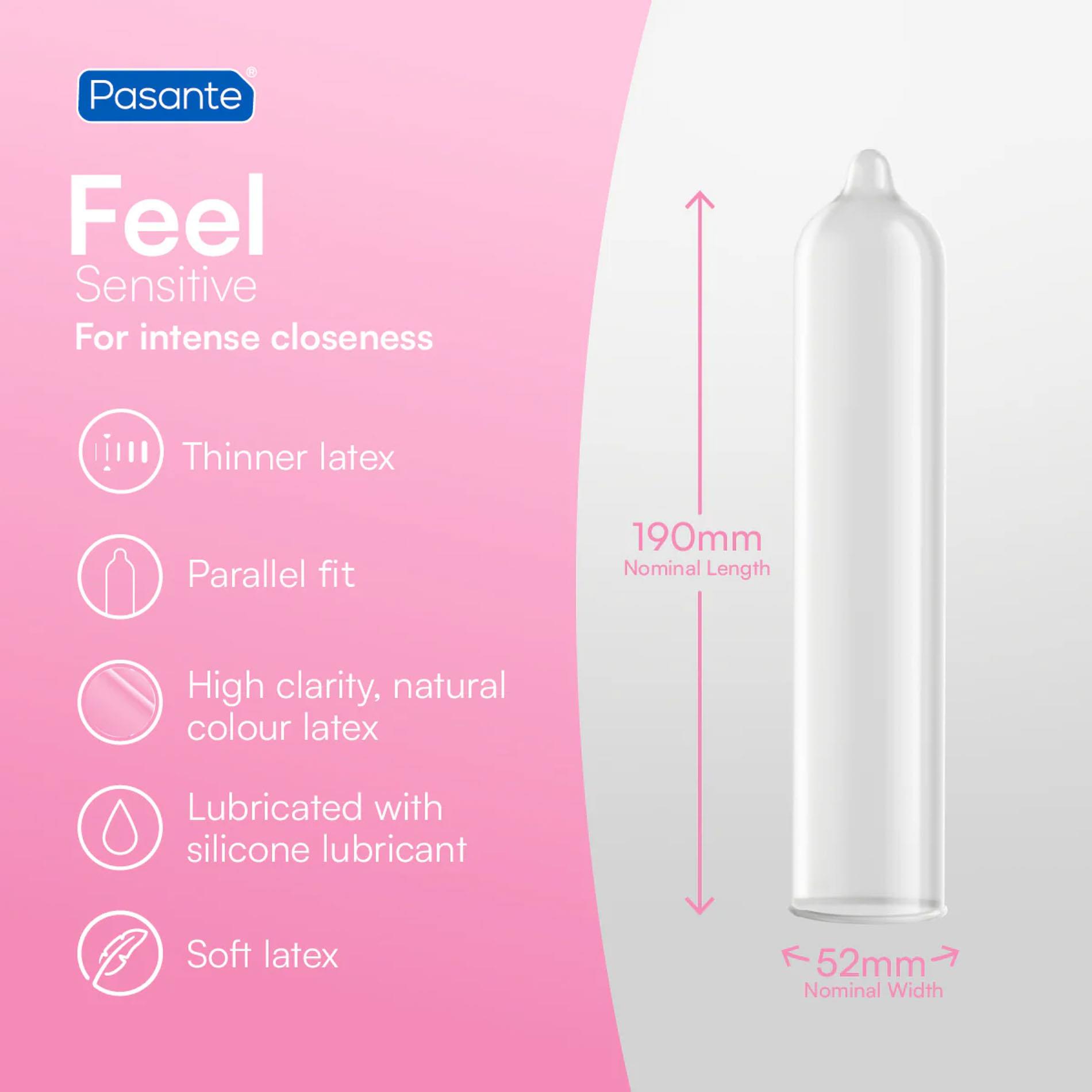 Pasante Sensitive/Feel Condoms 3 Pcs