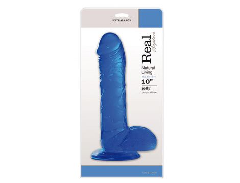 Dildo jelly Real Rapture niebieskie 25 cm z przyssawką - 2