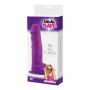 Dildo realistyczne silikonowe z jądrami Real Safe fioletowe - 3