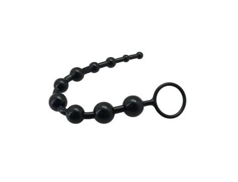 Stopniowany łańcuch analny Timeless Jelly 10 kulek PVC Toyz4lovers czarny - 3