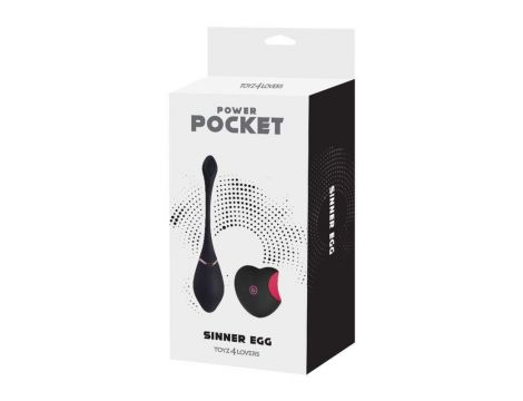 Jajko wibrujące Toyz4lovers silikonowe czarne z pilotem 17 cm - 2