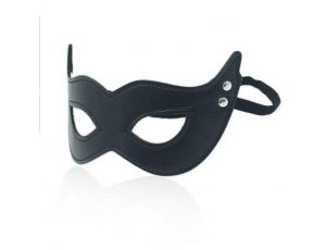 Maska BDSM z ekoskóry Toyz4lovers czarna 22 cm