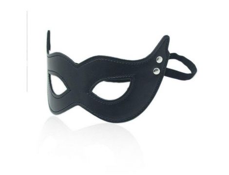 Maska BDSM z ekoskóry Toyz4lovers czarna 22 cm
