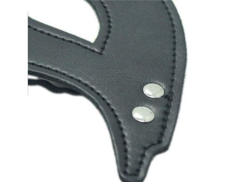 Maska BDSM z ekoskóry Toyz4lovers czarna 22 cm - 5