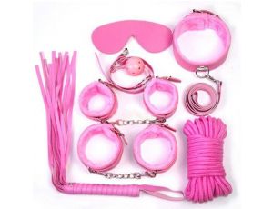 Zestaw bondage Toyz4Lovers różowy ze sztuczną skórą