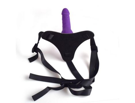 Regulowany strap on z realistycznym dildo Toyz4lovers fioletowy 14 cm - 4