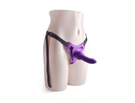 Regulowany strap on z realistycznym dildo Toyz4lovers fioletowy 14 cm - 5