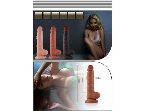 8.5"" Real Extreme Dildo Flesh - 2