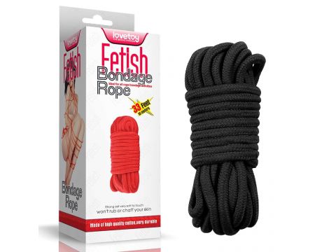 10 meters Fetish Bondage Rope Black - 4