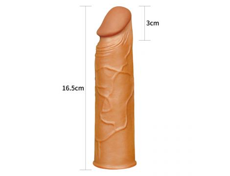 Add 1"" Pleasure X Tender Penis Sleeve Brown - 2