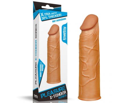 Add 1"" Pleasure X Tender Penis Sleeve Brown - 3