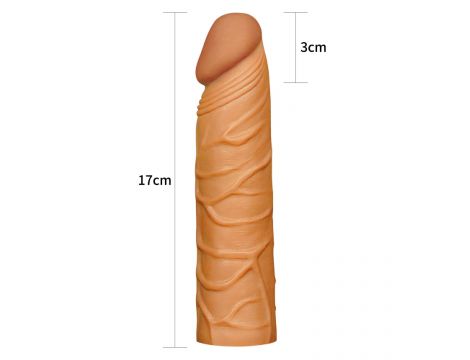Add 1"" Pleasure X Tender Penis Sleeve Brown - 4