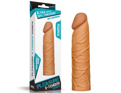 Add 1"" Pleasure X Tender Penis Sleeve Brown - 5