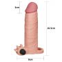 Add 2"" Pleasure X Tender Vibrating Penis Sleeve Flesh - 4