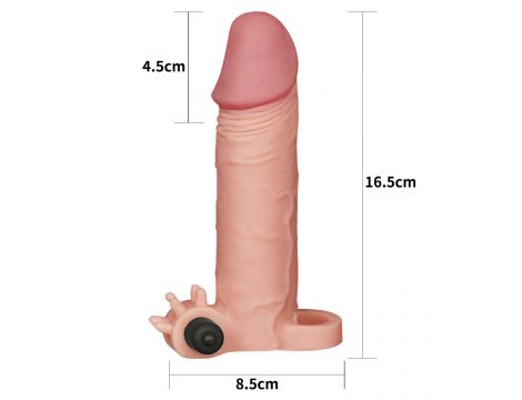 Add 2"" Pleasure X Tender Vibrating Penis Sleeve Flesh