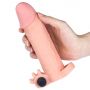 Add 2"" Pleasure X Tender Vibrating Penis Sleeve Flesh - 5