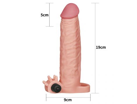 Add 2"" Pleasure X Tender Vibrating Penis Sleeve Flesh